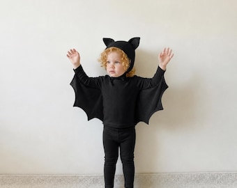 Toddler Bat Costume, Kids Halloween Bat Outfit, Handmade Winged Costume, Baby Halloween Costume