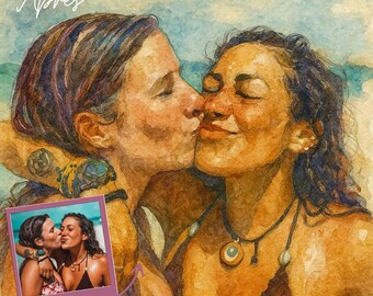 Personalized Watercolor Portrait - Artistic Illustration from Your Photo, Unique and Decorative Gift
