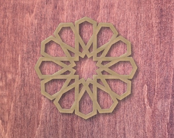 Wood Starburst Lattice, Mandala Wall Art, Home or Office Decor, Moroccan Islamic Style, Kids DIY Craft, Unfinished Wood Cutout, Coaster Base