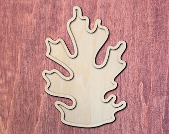 Oak Leaf Mosaic Frame, DIY Mosaic Tray, Wooden Base, Fall Craft Substrate, Kids Art Blank, Unfinished Shape