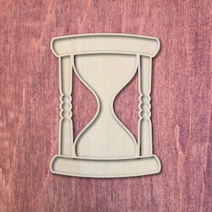 Hourglass Wooden Mosaic Frame, Vintage Clock Mosaic Base, DIY Craft Tray, Sand Timer Shape, Watch Craft Decor Adult and Kids, Blank Substrat