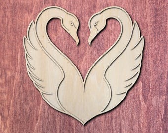 Swan Mosaic Frame, Wooden Blank Tray, DIY Craft Base, Bird Wood Substrate, DIY Nature Art, Class Activity