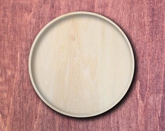 Round Wooden Mosaic Tray, Unfinished Wood Frame, Craft Base, Substrate, DIY Mosaic Tray, Kids Craft, Art Supply