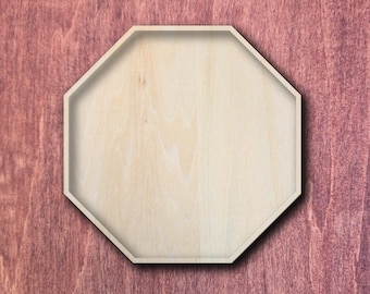 Octagon Wooden Mosaic Frame, Unfinished Coaster Base, DIY Craft Blank Wood Tray, Art Substrate, School Project