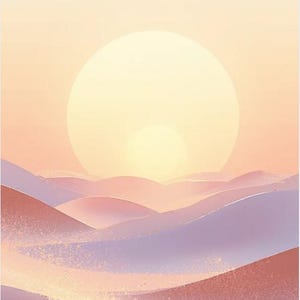 May include: A journal cover titled The Life Maintenance Journal with the subtitle Motivations for being your best you. The design features a large pale sun rising over stylized, layered rolling hills in shades of soft peach, pink, and lavender. The text Volume 1. appears at the bottom.