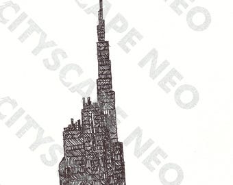 Cityscape Neo Original Ink Drawing Series 1-5