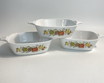 Corning Ware Spice of Life Mini Casserole Dishes P-41-B Vintage Set of 3