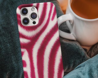 Pink Zebra Print Phone Case – Trendy Animal Stripe Design