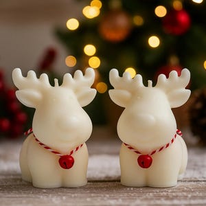 Handmade Reindeer Soy Candle | Christmas Holiday Decoration