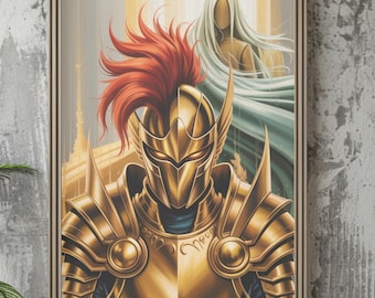 Ethereal Knight Wall Print: Fantasy Illustration, Home Decor