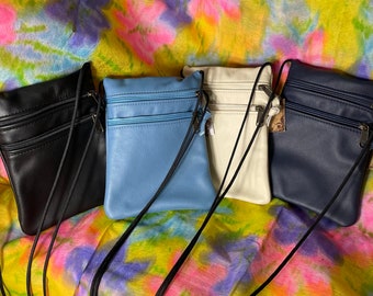 Crossbody leather phone pouch/purse - multiple colors available - made in the USA