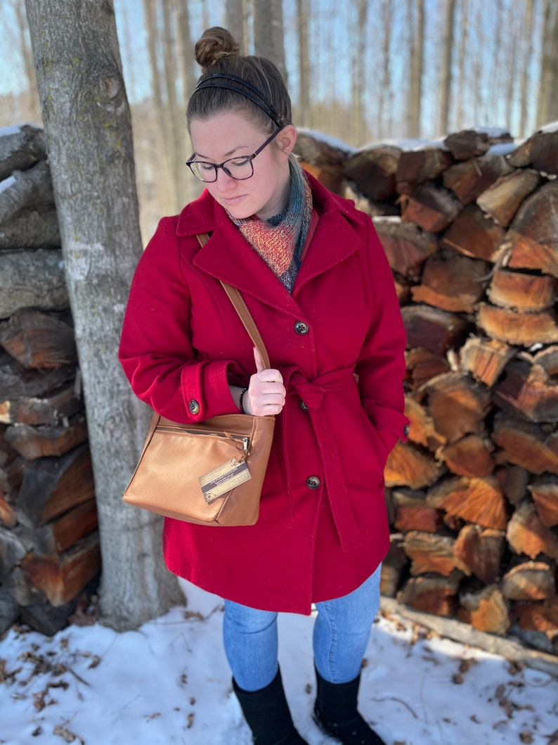 Leather Purse Caramel Color Leather Small Rita Style Etsy