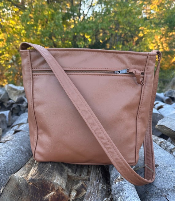 Large Leather Shoulder Bag Caramel Leather Rita Style Made in the USA Etsy