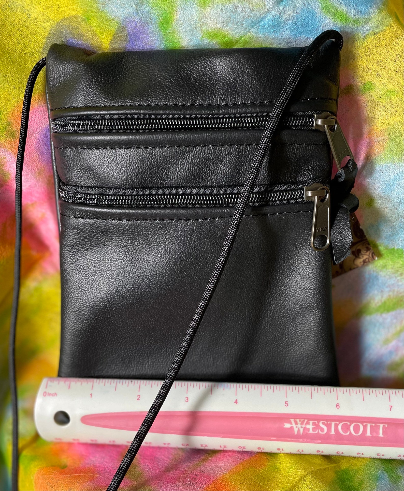 Crossbody Leather Phone Pouch/purse Black Leather Multiple Etsy
