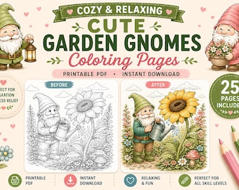 Garden Gnome Coloring Pages