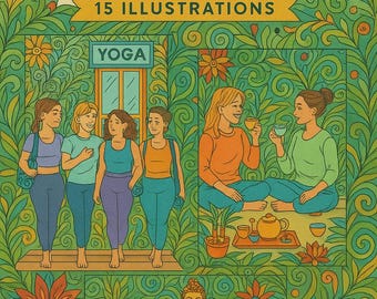 Yoga Coloring Pages for Adults – Stress Relief Illustrations