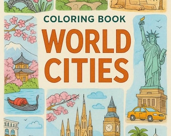 World Landmarks Coloring Book | Travel Art for Adults & Kids (PDF)