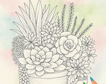 Floral Coloring Book | 13 Printable Flower Pages (PDF)