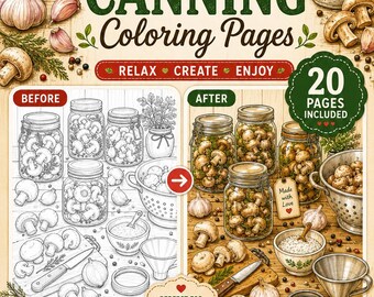 Cozy Canning Coloring Pages Relaxing Homemade Preserves & Jam Coloring Book | Printable PDF