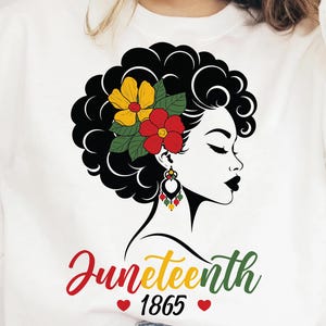 Juneteenth png svg, African American Pride Shirt, Black Woman Afro png, Black History Month png, DTF Sublimation png, Melanin Queen Floral