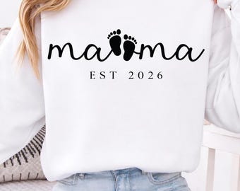 Mama svg png Est. 2026, Motherhood Digital Download, New Mom Design, Baby Reveal png, Pregnancy Reveal Shirt, Trendy Mama, Mother’s Day Svg