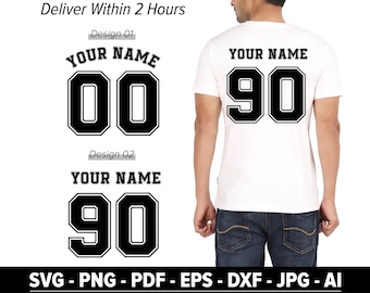 Custom Jersey Name svg, Custom Jersey Number svg, Numbers svg, Custom Name Shirt svg, Jersey Name svg, Jersey Back svg, Custom Team svg