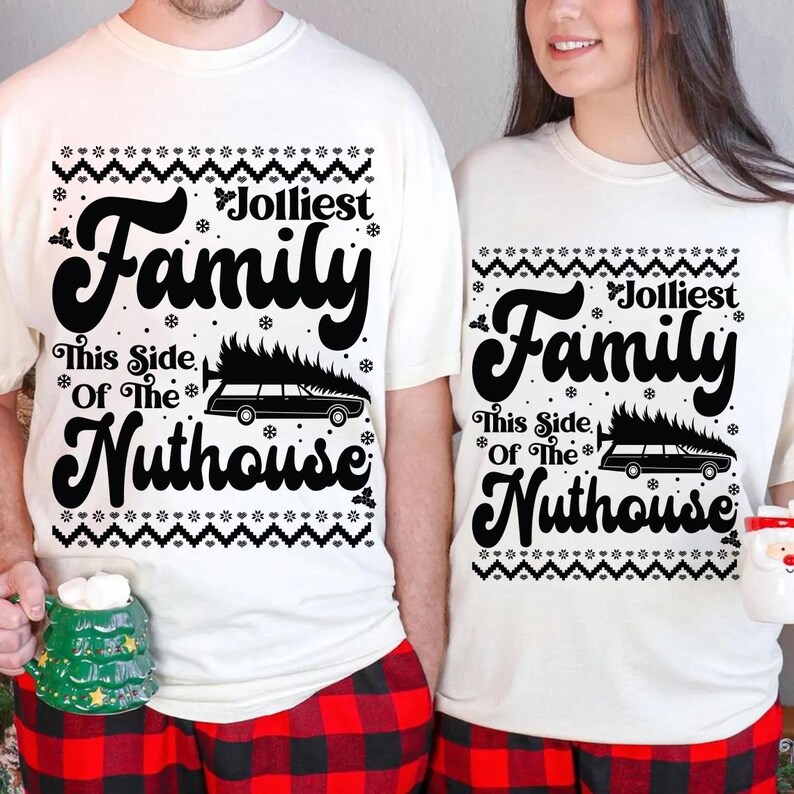 Jolliest Family This Side of the Nuthouse Svg, Christmas Pjs Family Svg ...