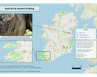 Ireland Prehistoric Rock Art Distribution Map – Digital Download