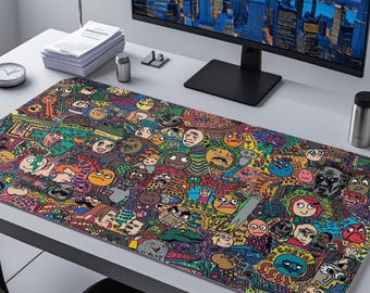Funny Meme Desk Mat, Rage Comic Mouse Pad, Geeky Pop Culture Gamer Deskpad, Nostalgic Internet Meme Mat, Large XL, Gift for Boyfriend