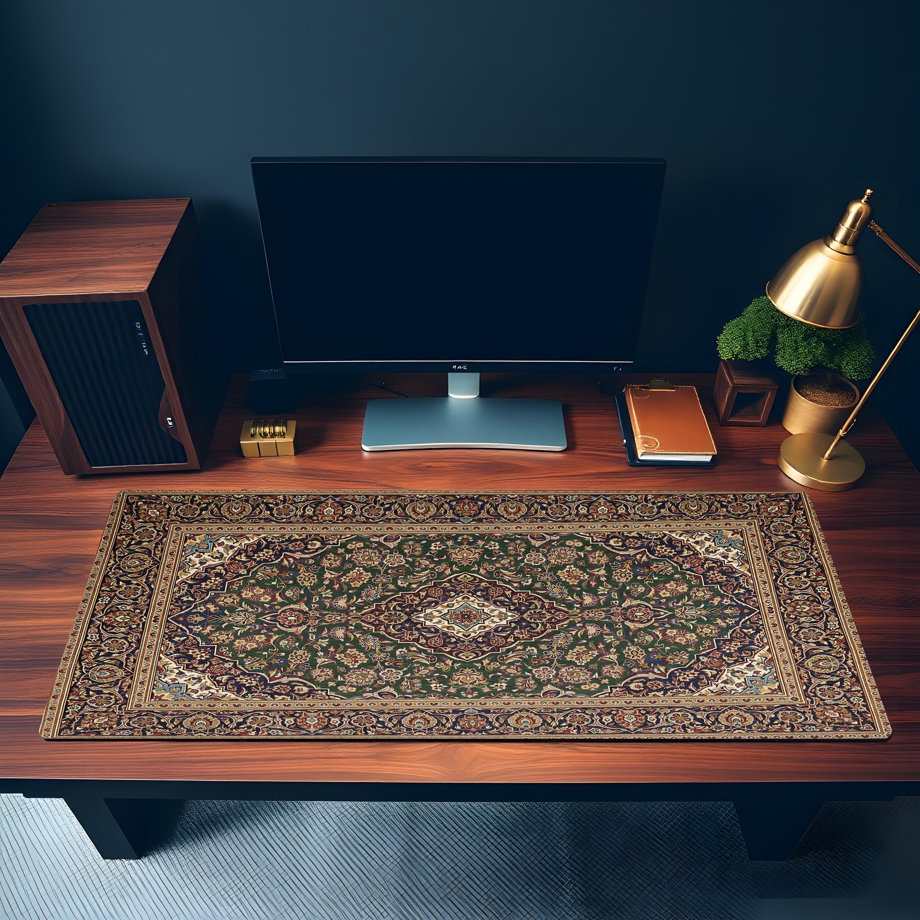 Desktop Rug Persian Rug Desk Mat, Vintage Carpet Mouse Pad, Boho Aesthetic Office ...