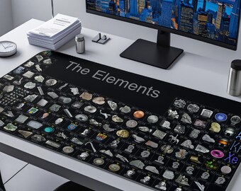 Chemistry Periodic Table Deskmat, Science Teacher Gift XL Mousepad, Educational Chemist Desk Pad, STEM Student Geek Office Decor