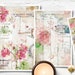 NEW! WATERCOLOR VINTAGE Florals Print Digital Paper, Vintage Advertising Paper Victorian Paper Scrapbook Paper Shabby Paper