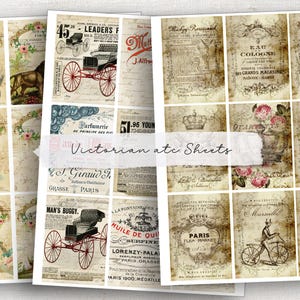 Antique Paperie: Victorian ATC Digital Collage Sheets (Digital Download)