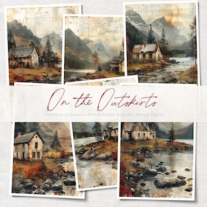Vintage Cottagecore Digital Collage Sheets: Scrapbook Journal Ephemera (Digital Download)