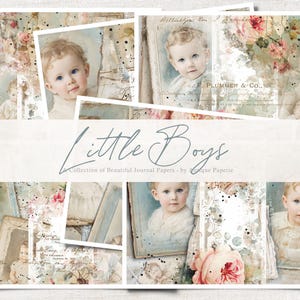 Little Boys Digital Collage Sheet: Antique Paperie Journal (Digital Download)