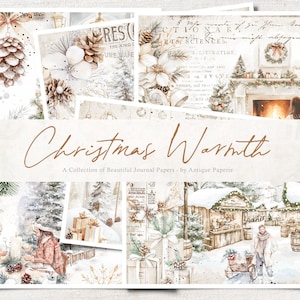 Christmas Warmth Digital Collage Sheet: Antique Paperie (Digital Download)