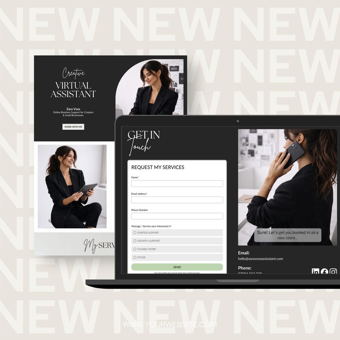 Virtual Assistant Website Template | Canva Editable VA Portfolio ...