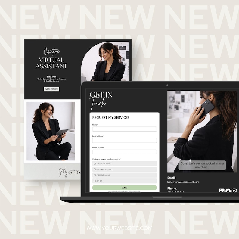 Virtual Assistant Website Template | Canva Editable VA Portfolio ...