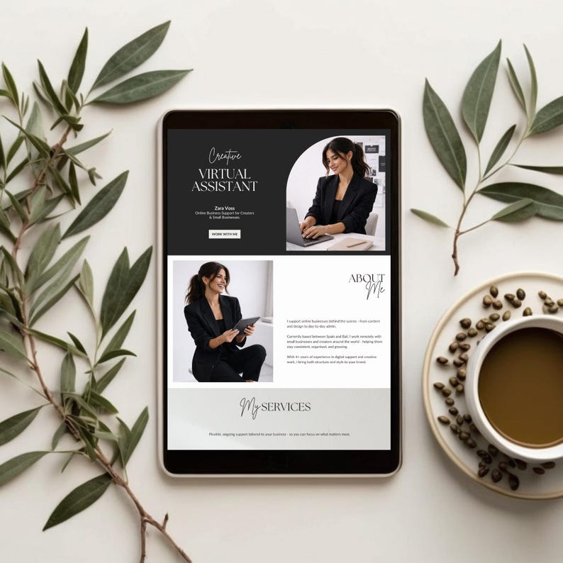 Virtual Assistant Website Template | Canva Editable VA Portfolio ...