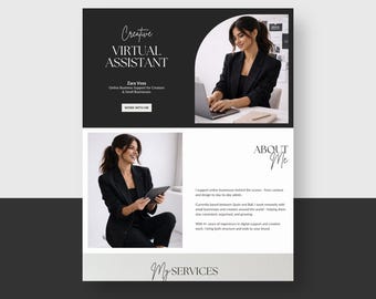 Virtual Assistant Website Template | Canva Editable VA Portfolio | Service-Based Business Website | Instant Digital Download