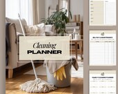 Cleaning Planner Printable, House Cleaning Checklist, Weekly Cleaning Schedule, Home Cleaning Binder, Household Organizer, Cleaning Tracker