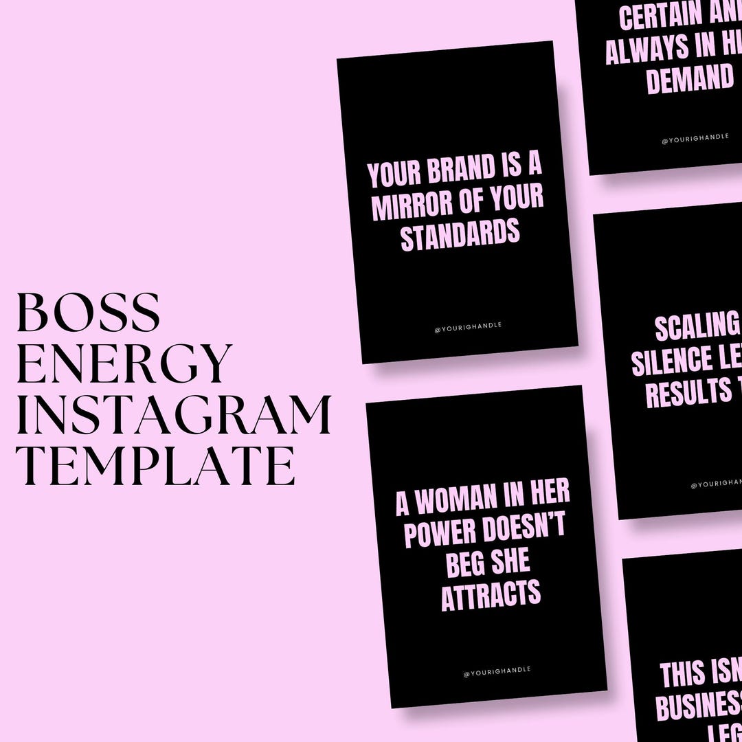 Pink Instagram Templates for Canva | Boss Babe Social Media Posts ...