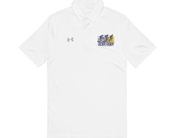 Embroidered White Polo Shirt — Under Armour Men's Performance Golf Polo with Nautical Crest