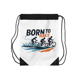 Torba rowerowa Born to Race ze ściągaczem — sportowy worek do ćwiczeń na rowerze dla rowerzystów