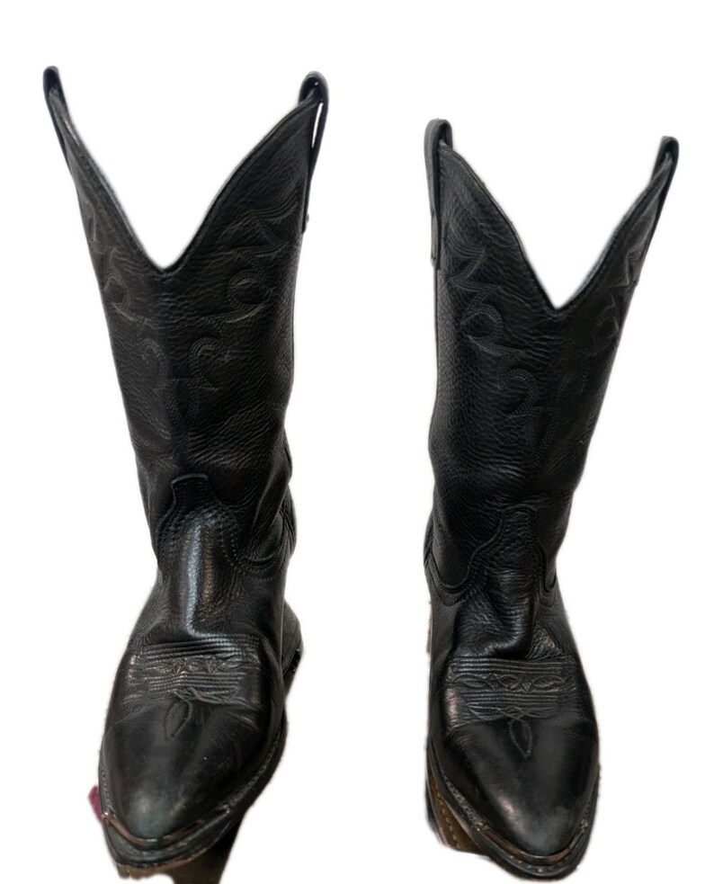 Bottes De Cowboy Dingo Homme - Taille 8.5D (M) - Cuir Noir - Modèle #92541 - Occasion
