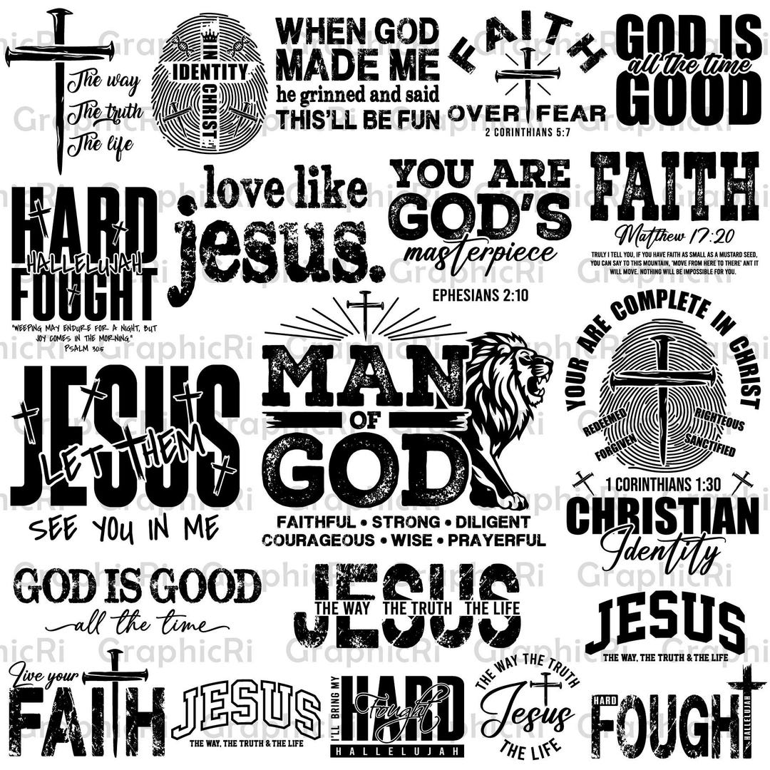 Christian Quotes Svg Png Bundle, Bible Verse Svg, Hard Fought ...