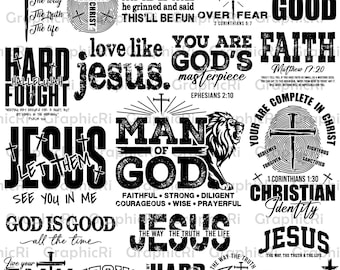 Pacchetto di citazioni cristiane in formato SVG, versetto della Bibbia in formato SVG, Alleluia combattuto duramente in formato SVG, citazione sulla fede in formato SVG, citazione religiosa di Gesù in formato SVG, amore per Dio in formato SVG