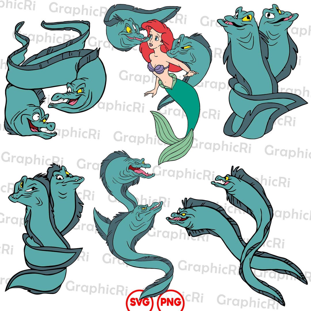 Evil Ocean Eels Svg, Ocean Villain Svg Clipart, Dark Sea Serpents ...