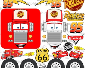 Mack Cars Face Svg Png, Racing Cars Decals Svg, Sponsor Decal Sticker Svg, Mack Truck Sublimation, Family Vacation Svg, Family Birthday Svg