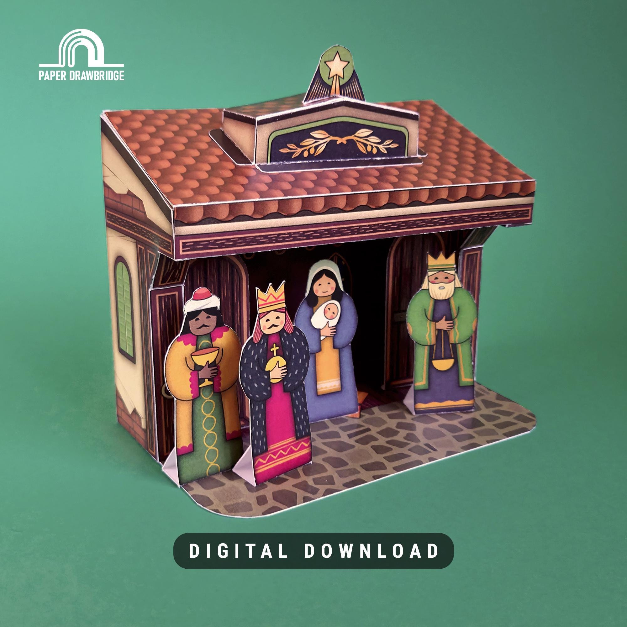 3D Paper Nativity Scene | Printable Christmas Craft for Kids | DIY Fold ...